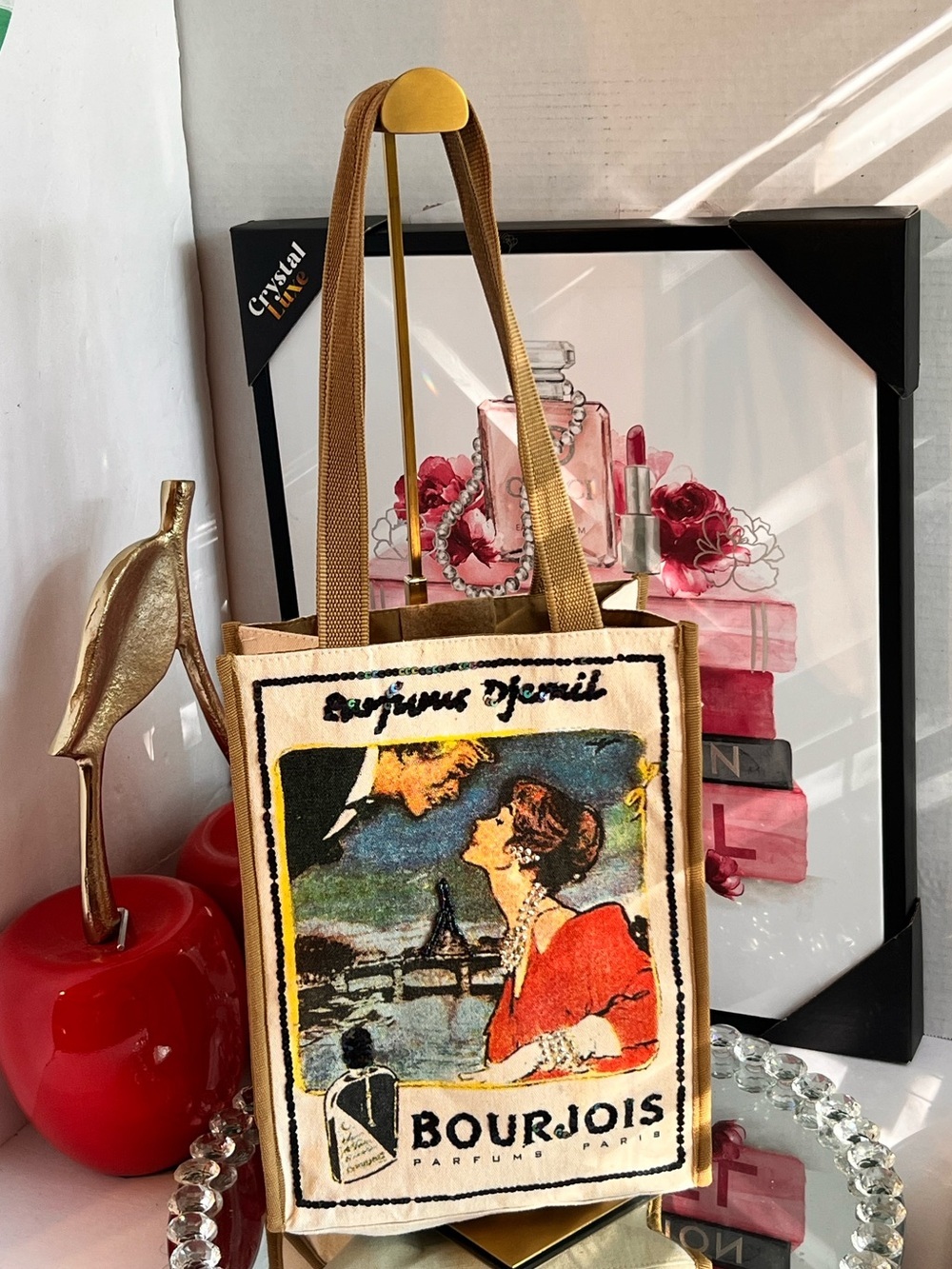 Vintage Bourgeois Parfums, Paris canvas Graphic tote bag